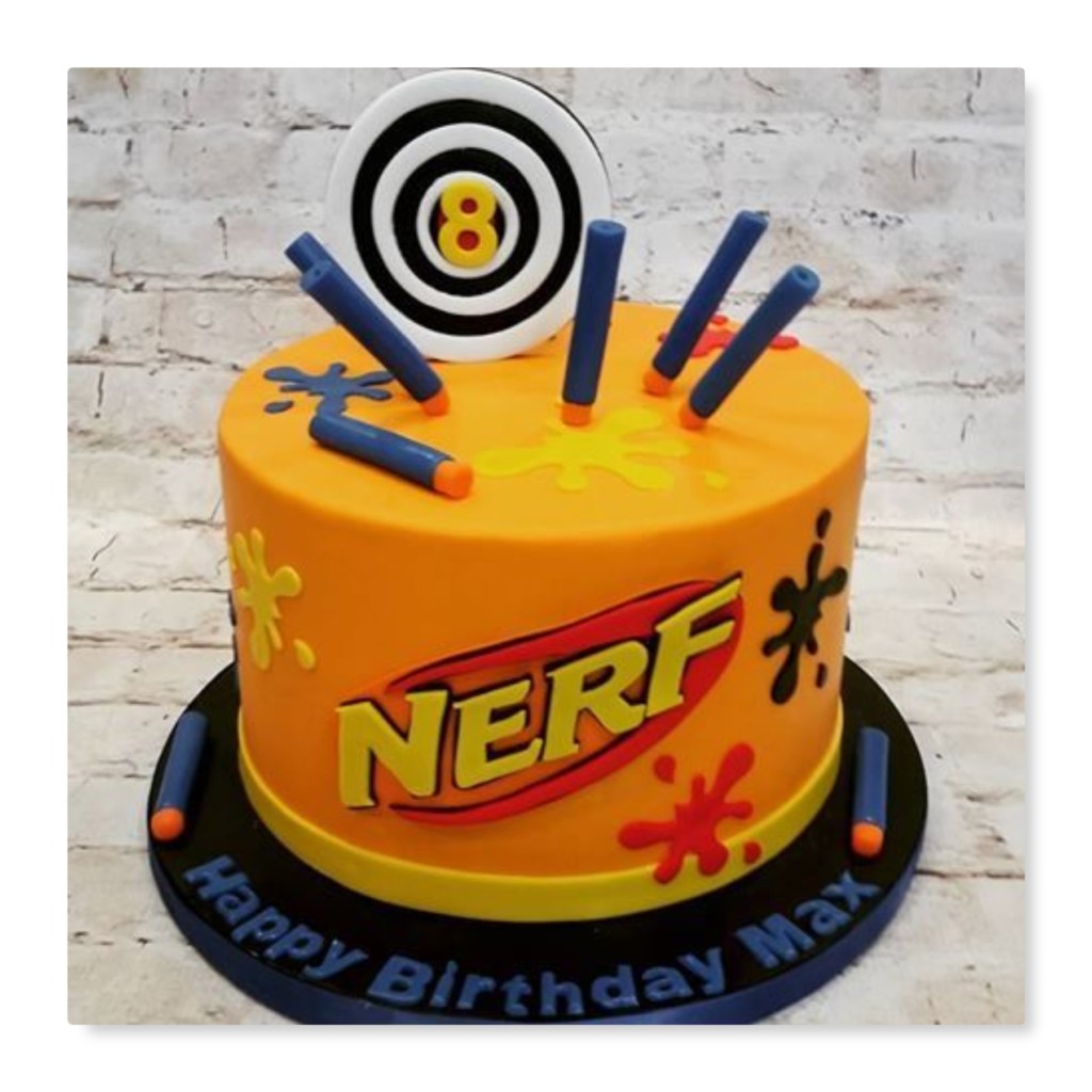 nerf wars birthday party cake