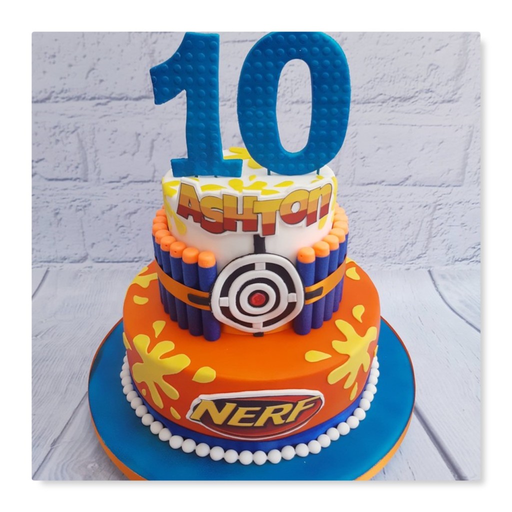 nerf wars birthday party cake